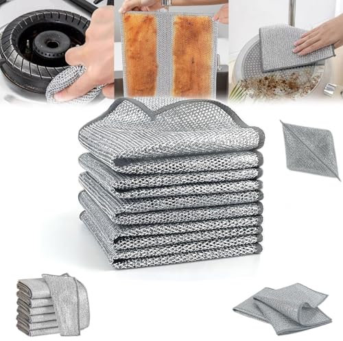 Metall-Reinigungstuch, Metallfaser-Reinigungstuch, Metall-Reinigungstuch, nicht kratzend, Metall-Reinigungstuch-Set, Metall-Reinigungstuch-Set, multifunktionales, kratzfreies Drahtgeschirrtuch(5pcs,25
