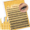 QUEWEL Extension Cils avec cils inférieurs pour un look naturel Kit extension cils vaporeux Grappes 40D Fluffy de faciles à utiliser pour un maquillage des yeux charmant à la maison (Bottom&Upper02)