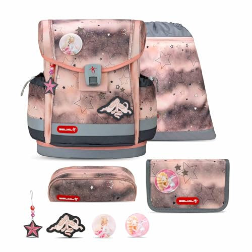 Belmil Classy Plus Schulranzen Set 5-teilig mit Brustgurt (405-78/AG/S) (Rose Ballet)