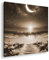 deyoli Sabbia verso il mare, sotto il cielo stellato scintillante e la mezzaluna, formato: 70 x 70 cm, effetto: Seppia XXL, stampa artistica su cornice di legno/tela/parete o decorazione soggiorno