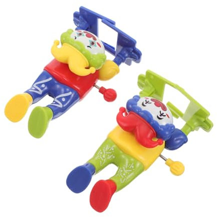BESTonZON 2stücke Windup Clown Spielzeug Bunte Tischdeko Junge Mädchen Witzige Aufziehfiguren Mit Lebendigen Farben Und Einfachem Aufziehmechanismus Für Spaß Und Sammler