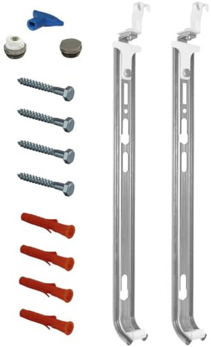 Jabema 2x Heizkörperbefestigung 500 mm und 1x 1/2 Zoll Stopfenset, Schnellmontagekonsole Wandkonsole Heizkörperkonsole, Heizkörper Halterung Befestigung Aufhängung Konsole