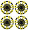 Blueshyhall 4er Set Radkappen Neon Gelb Grün Glänzend, Radzierblenden für Stahlfelgen aus PP Kunststoff mit Doppelschichtiger Lackierung, 12-15 Zoll Option Hubcaps Radblenden Tuning Zubehör (12)
