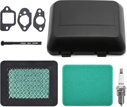 Filtre à Air avec Couvercle et Joint pour Honda GCV160-OHC GCV160 GCV135 GCV190 Tondeuse, JRISBO Moteur Pièces Tondeuse à Gazon GCV 160 Filtre a Air Kit avec Bougie Préfiltre