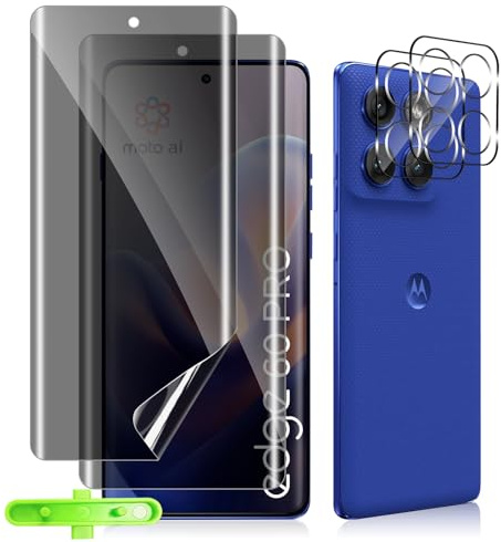 MiKoyi Sichtschutz Schutzfolie für Motorola Edge 60 Pro 5G, 2 Stück Privacy Displayschutz Screen Folie Blendschutz Anti Spy Kameraschutz 9H Härte [Positionierhilfe] für Motorola Edge 60 Pro 5G