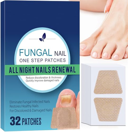 32 parches de reparación de uñas de hongos, hongos en las uñas, parches de uñas para uñas de los pies, extra fuertes para engrosamiento y uñas quebradizas