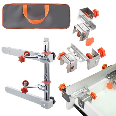 JINGLING Drill Guide for Drawer Runners - Adjustable Installation Guide for Drawer Handles, Adjustable Mounting Kit Installation Guide Tool Joinery Home Kitchen Dresser