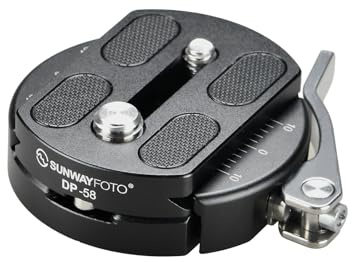 SUNWAYFOTO 58 mm Discal-Hebelklemme und Arca Swiss-Plattensatz, mit 1/4-20- und 3/8-16-Schrauben (DLC-58+DP-58)