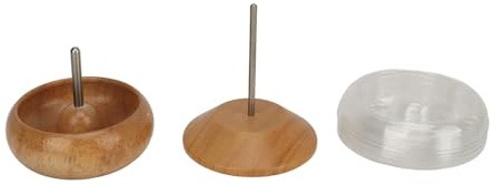 MOTOULAX Bead Spinner für Schmuck, der Holzknopf herstellt, mit Perlenschale und großen Perlennadeln zur Schmuckherstellung