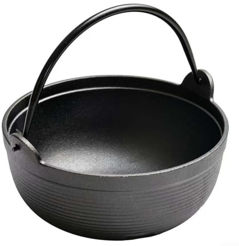 Yuanpgky Verdickter Gusseisen-Schmortopf, unbeschichtet, nicht zum langsamen Garen von Suppen und Eintöpfen, ofenfest, robust, Schmortopf aus Schweineisen, für Herd, Grill, (25 cm Einzeltopf)