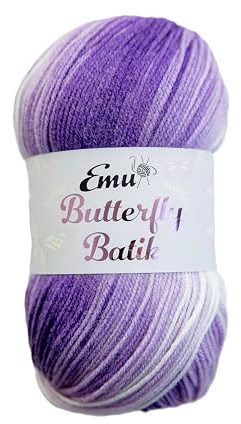 Emu Butterfly Batik DK Acrylic Yarn 100g Ball 360m, Violet Emperor - 002