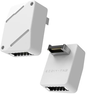 EZDIY-FAB USB 3.2 Gen 2 Type-E 90° Winkeladapter, Mainboard USB-C Header Konverter für Frontblende, Type-E Stecker auf Buchse, Unterstützt USB 3.2 Gen 2 (10 Gbit/s) und Gen 2x2 (20 Gbit/s) Weiß-STD