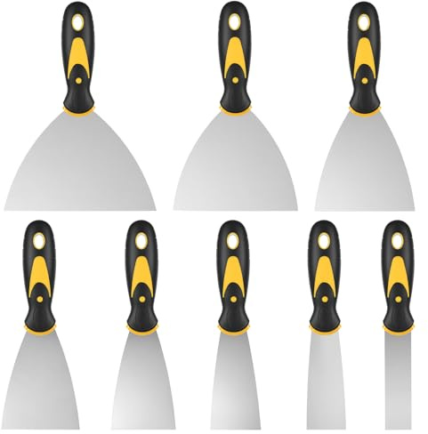 Couteau à Enduire Inoxydable - 8 Pcs, Spatule Bricolage et Mastic