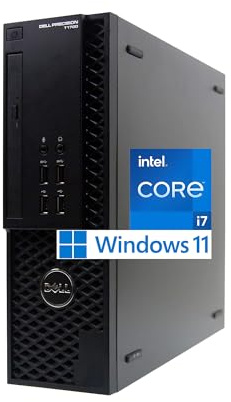 DELL Precision T1700 SFF Workstation Desktop PC, Intel Core i7-4790, 8 GB RAM, 500 GB HDD, WiFi, Bluetooth, US QWERTY Tastatur, Windows 11 Pro (Generalüberholt)