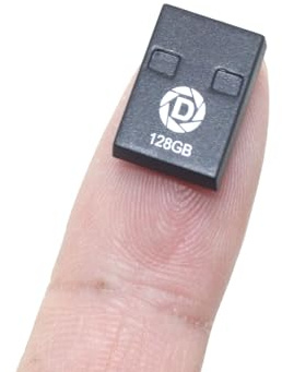 DSLRKIT 128GB Ultra Slim 2.3mm Thin USB 2.0 Flash Drive Waterproof | 2.3mm Thin Mini Thumb Drive for Car Audio & Wallet, Short Low Profile USB 2.0 Memory Stick for Laptop & Tablet