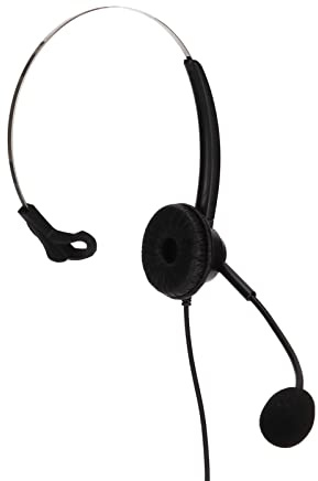 Shuoshenm H360 - RJ9-Telefon-Headset, Call-Center-Headset mit geräuschunterdrückendem Mikrofon, ergonomisches Büro-Telefon-Headset mit RJ9-Kabel für Kundenservice und Telemarketing