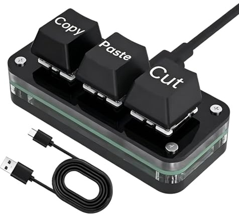 Copy-Paste-Button 3-Tasten Mechanisches Ergonomisches Keypad | PC Copy Paste USB-Keyboard für Zuhause Reisen Meetings Arbeiten Videobearbeitung