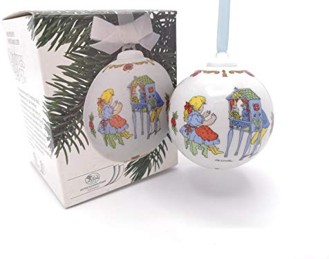 Hutschenreuther Weihnachtskugel 1987 Puppenspiele, mit Originalverpackung, Porzellankugel Kugel Design von Ole Winther / Porcelain ball / Sfera porcellana