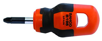 Bahco B195.901.025 Stubby Pozidriv Screwdriver, Multi-Colour, PZ1 x 25 mm