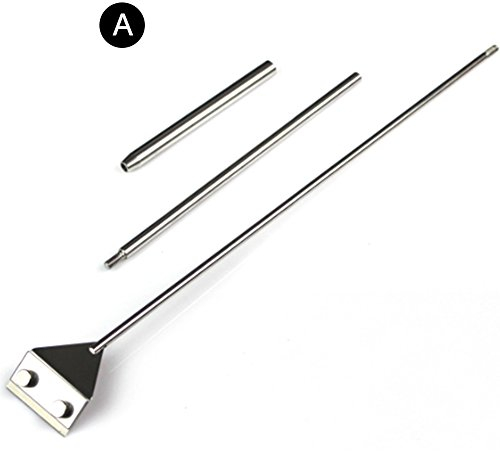 Yunt Aquarium Fisch Tank Reiniger Edelstahl-Glasreiniger Aquarien Algen Reinigung Razor Scraper 360°- Kreise Klingendesign mit Erweiterter Griff A(65cm)/B(46cm)