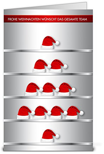 Weihnachtskarten mit Umschlag, Set: 50 Stück hochwertige Klappkarten (Hochformat 12x19 cm groß) & Umschläge, perfekt für stilvolle Firmen-Grüße an Kunden, Geschäfts-Partner, Team-Kollegen