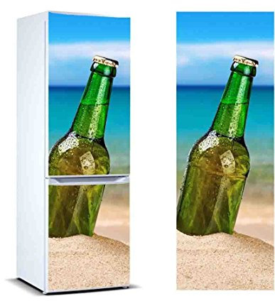 Stickers Fridge Wrap Cover for Vinyl Beer in the Sand Several Sizes 200 x 60cm | Strong Adhesive and Easy Application | Decorative Adhesive Sticker with Smart Design