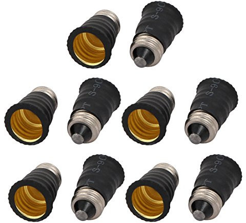 Aexit 10pcs E11 à E12 Adaptateur Extendeur de lampe Ampoule Douille Support Noir PA929961Y636567W