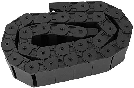 Cadena de arrastre de cable de nylon negro R38, portador de alambre de 1 metro para máquina CNC de impresora 3D 18x50 mm