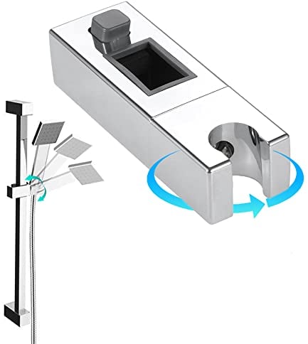 Bowarepro - Supporto per soffione doccia, per barra scorrevole quadrata regolabile da bagno, soffione a spruzzo, montaggio a parete, staffa fissa