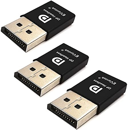 EVanlak DP Dummy Plug 3rd Generation Premium Aluminum disport Display Emulator take Advantage of a high end Graphics Card remotely fit Headless 2560x1600@60Hz-3pack