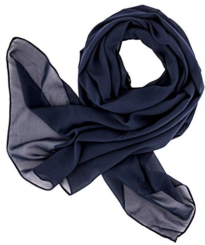 DOLCE ABBRACCIO by RiemTEX Schal Damen SWEET LOVE Stola Chiffon Tuch in 30 Unifarben Schals und Tücher Halstücher XXL Chiffontücher in Blau - Grau Halstuch für jede Jahreszeit (Blaugrau)