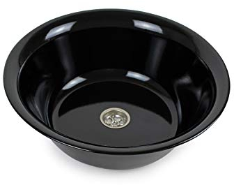 Edelstahl Design Spülbecken Design Dunkel Camping Spüle Waschbecken + Ablauf Maße: 32cm (320mm) (ad-ideen)
