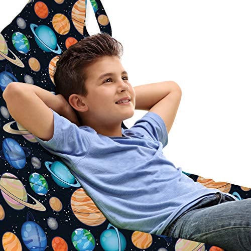ABAKUHAUS Galaxis Unicorn Toy Bag Lounger Stuhl, Galaxy Space Art Sonnen, Hochleistungskuscheltieraufbewahrung mit Griff, Mehrfarbig