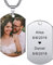 MeMeDIY Personnalisé Dog Tag Pendentif Collier Gravure Nom/Date/Texte/Couleur Image pour Hommes Femmes Acier Inoxydable Bijoux Bundle avec Chaîne Réglable, Porte-clés, Silencieux (Argent)