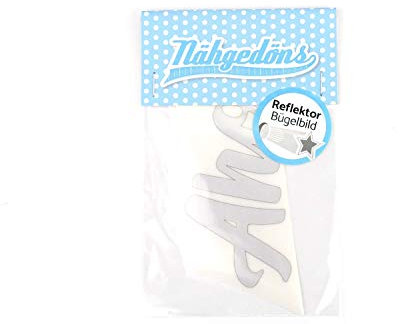 Naehgedoens.de AHOI Schriftzug | Reflektor-Bügelbild | 5 cm | Silber