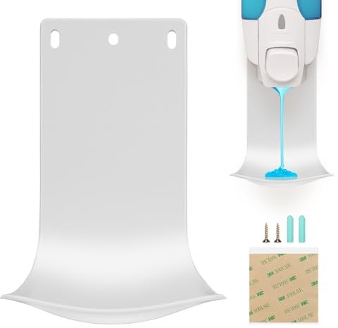 ZIOZERTT Wall Mount Soap Dispenser Bracket, Laundry Detergent Drip Catcher, White