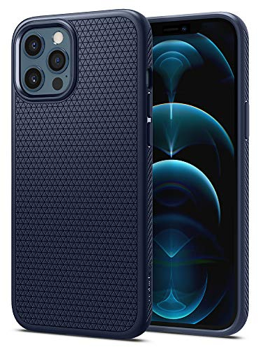 Spigen Liquid Air Hülle Kompatibel mit iPhone 12 Pro Max -Navy Blue