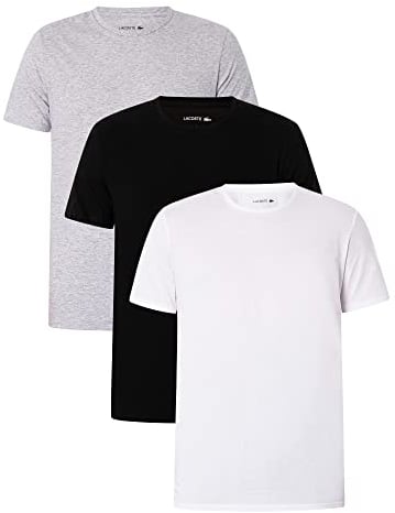 Lacoste Herren T-Shirt Rundhals TH3321, Männer Basic Tshirt,Tee,Regular Fit,Weiß,M