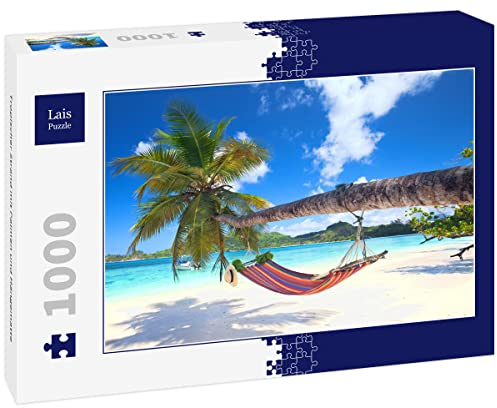 Lais Puzzle Tropischer Strand mit Palmen und Hängematte 1000 Teile