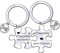 FGHJK Cadeau Noel Couple Saint Valentin Cadeau Femme Porte Cles Couple Acier Inoxydable Cadeau Saint Valentin Homme Femme Cadeau pour Couple Porte Cles Je t'aime Cadeau Anniversaire Couple (12)