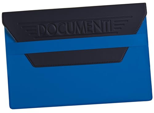 pubblimania Portadocumenti Auto, moto in tam con pattina di chiusura. Portalibretto e assicurazione (Blu)