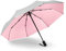 Meichoon Paraguas de viaje automático resistente viento pequeño compacto ligero fuerte mini plegable portátil mochila para coche, sombrilla lluvia y sol, para hombres y mujeres, color rosa