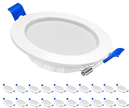 NAIZY LED Einbaustrahler 230V Flach, 20er 5W IP44 Bad Einbauleuchten Möbelleuchten Led Einbauspot Deckenlampe für Küche Badzimmer Büro Bad Deckenspot - Kaltweiß