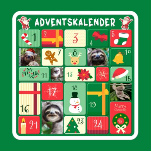 Faultiere Adventskalender: Chillende Faultiere Mit 25 Denksportaufgabe und Bildern bis Weihnachten