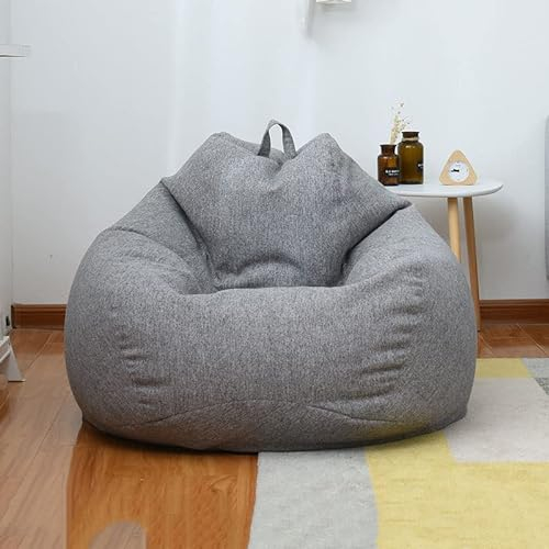 Highdi Bean Bag No Filler, Gaming Beanbag Chair Cover for Adult Kids Without Filling Highback Comfortable Lazy Sofa Beanbag Soft Toy Storage Bean Bag Seat (70x80cm,Dark grey)