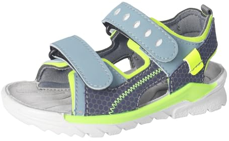 RICOSTA Jungen Sandalen TAJO, Kinder Sommerschuhe, Weite: Mittel, waschbar, Outdoorsandalen, Klettverschluss, Arctic/Neongelb (130), 35 EU