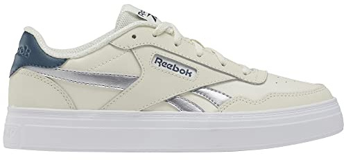 Reebok Court Advance Bold Sneaker für Damen, Kreide/Hoops Blau/Silber Metallic, 40.5 EU