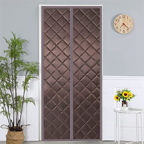 GUOYUYU Tenda per Porta isolata Magnetica Termica 115x240cm(45x94inch) Camera Tenere Caldo Parabrezza Magnetica Tenda ​Isolamento per Porte Finestre Balcone Soggiorno, Marrone