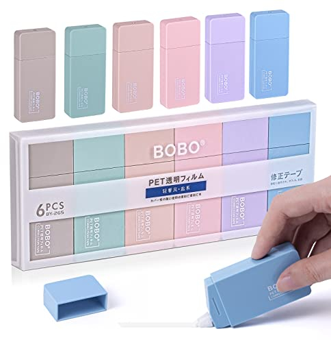 MumdoYAL Korrekturroller Korrekturmaus 6er-Pack - Mini Correction Tape für Studenten, Kinder und Büroangestellte
