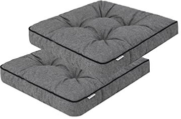 shivler Gartenstuhlauflage Gartenstuhl Auflage Sitzkissen Stuhlkissen Stuhl Sitzauflage Kissen (2 Stck., Graphit)